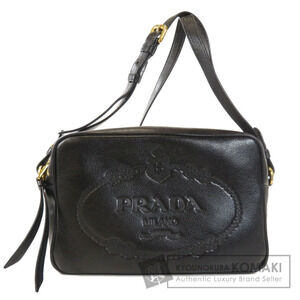 Prada Logo Embossed Shoulder Bag Calfskin